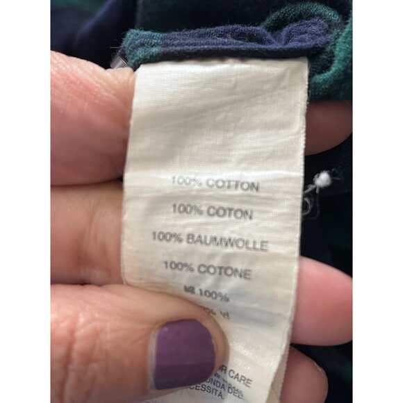 J Crew Green Navy Blue Plaid Flannel Button Down Shirt Large Cabincore Outdoors - Picture 8 of 9